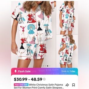White Christmas matching pj set